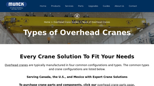 Munck Cranes - Overhead Crane Types
