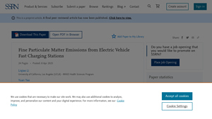 SSRN - Fine Particulate Matter from EV Fast Charging