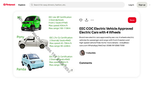 EEC COC - Approved Electric Vehicles