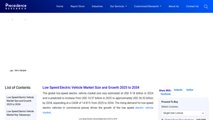 Precedence Research - Low-Speed Electric Vehicle Market Insights