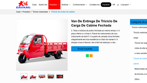Dayang - Triciclo de Carga com Cabine Fechada