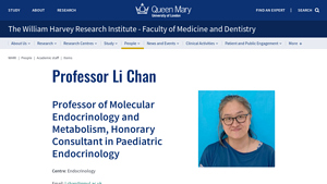 QMUL - Professor Li Chan: Expert in Molecular Endocrinology and Metabolism