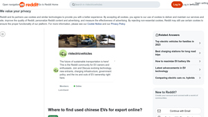 Chinese EVs - Export Options