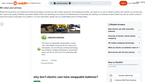 Reddit - Swappable Batteries for EVs