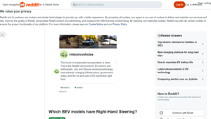 Electric Vehicles - Right-Hand Drive Models