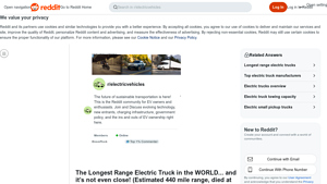 Reddit - Longest Range Electric Truck
