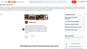 Reddit - Self-Balancing Electric Motorcycle