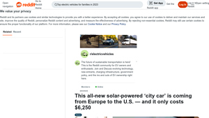 Solar-Powered City Car - Affordable Innovation