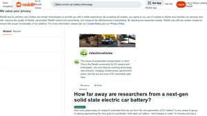 Reddit - Next-Gen Solid State Electric Car Battery