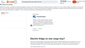 Reddit - Electric Fridge for Truck Campers