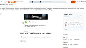 Reddit - Three Wheels Pros and Cons