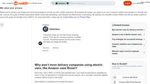 Reddit - Electric Vans for Delivery