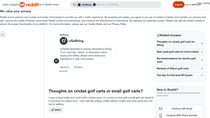 Reddit - Golf Cart Payload Considerations