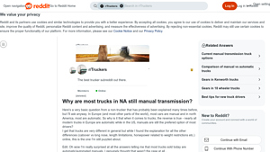 Reddit - Automated Manual Transmissions in Semi Trucks