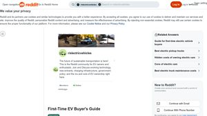 Reddit - First-Time EV Buyer's Guide