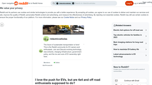 Reddit - EVs for Off-Roading Enthusiasts