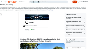Reddit - Custom 72v Cyclone 3000W Luna Cargo Build