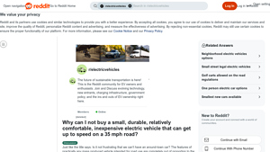 Reddit - Affordable Medium Speed Electric Vehicle