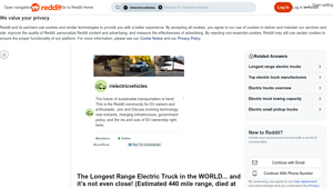 Reddit - Longest Range Electric Truck