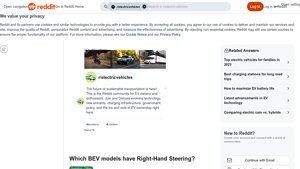 Right-Hand Drive BEV Models - Key Products