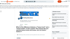 Reddit - Heavy Truck vs. Tractor-Trailer