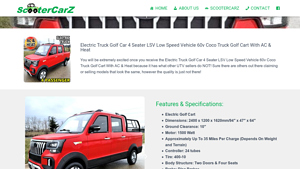 ScooterCarz - Truck Golf Car 4 Seater LSV