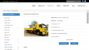 Sino Heavy Vehicles - HOWO Truck Mounted Crane
