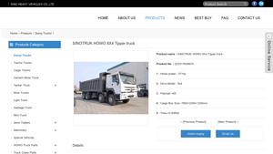 SINOTRUK - HOWO 8X4 Tipper Truck
