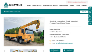 SINOTRUK - Howo 6×4 Truck Mounted Crane