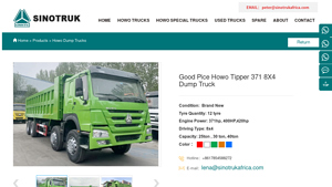 SINOTRUK - Good Price Howo Tipper 371 8X4 Dump Truck