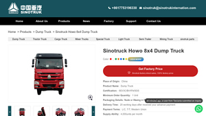 Sinotruk - Howo 8x4 Dump Truck
