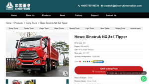 Sinotruk - Howo NX 8x4 Tipper