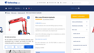 Soltec - Mini Crane Electro-Hydraulic 200 kg