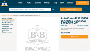 B&B Truck Crane - Auto Crane 475210800 ESKRIDGE GEARBOX RETROFIT KIT