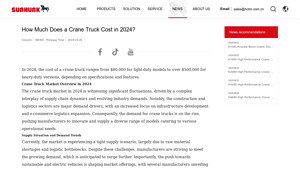 Sunhunk - Crane Truck Pricing Guide