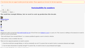 Sustainability By Numbers - Lithium Insights