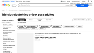 eBay - Triciclos Eléctricos Unisex para Adultos