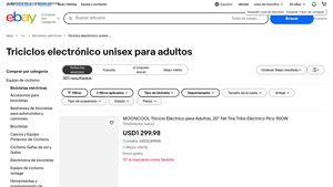 eBay - Triciclos Eléctricos Unisex para Adultos