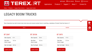 Terex - Key Crane Models