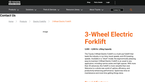 Toyota - 3-Wheel Electric Forklift