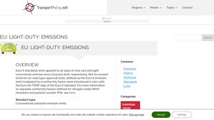 Transport Policy - Euro 6 Emission Standards