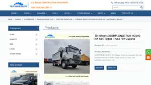 SINOTRUK - 10 Wheels 380HP HOWO NX Tipper Truck
