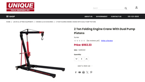 Unique Truck - 2 Ton Folding Engine Crane