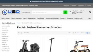 Urban Bikes Direct - Electric 2-Wheel Recreation Scooters