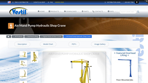 Vestil - Air/Hand Pump Hydraulic Shop Crane