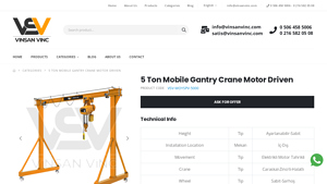 Vinsan - 5 Ton Mobile Gantry Crane
