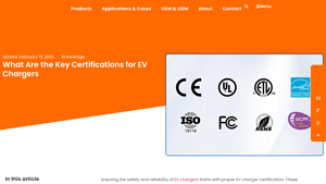Wiss Energy - Key Certifications for EV Chargers