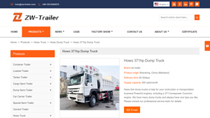 zw trailer - Howo 371hp Dump Truck