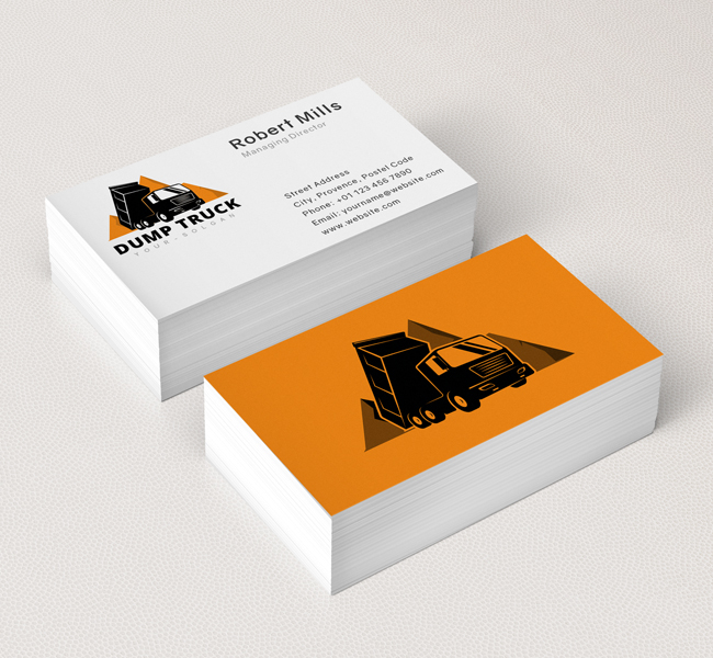 dump truck business cards