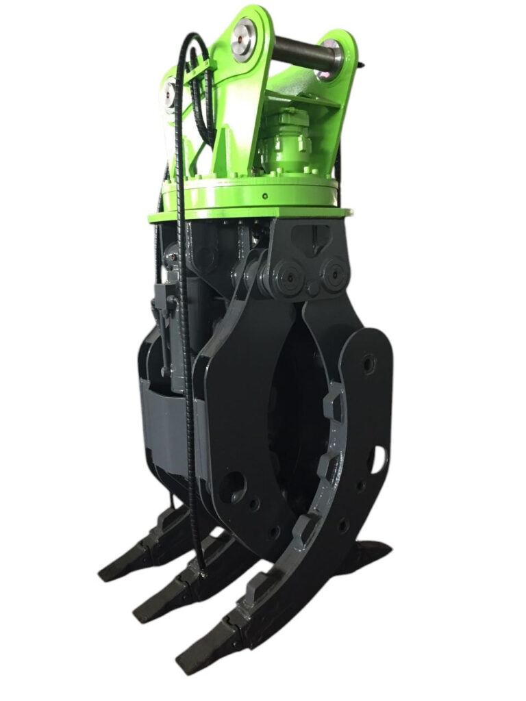 excavator rotating grapple truck